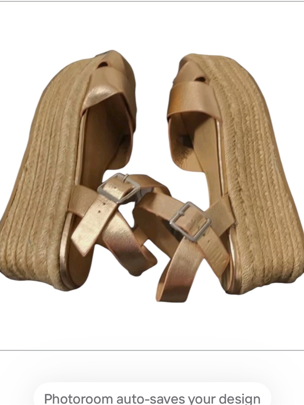 Express Gold Platform Crisscross Espadrille wedge Sandals